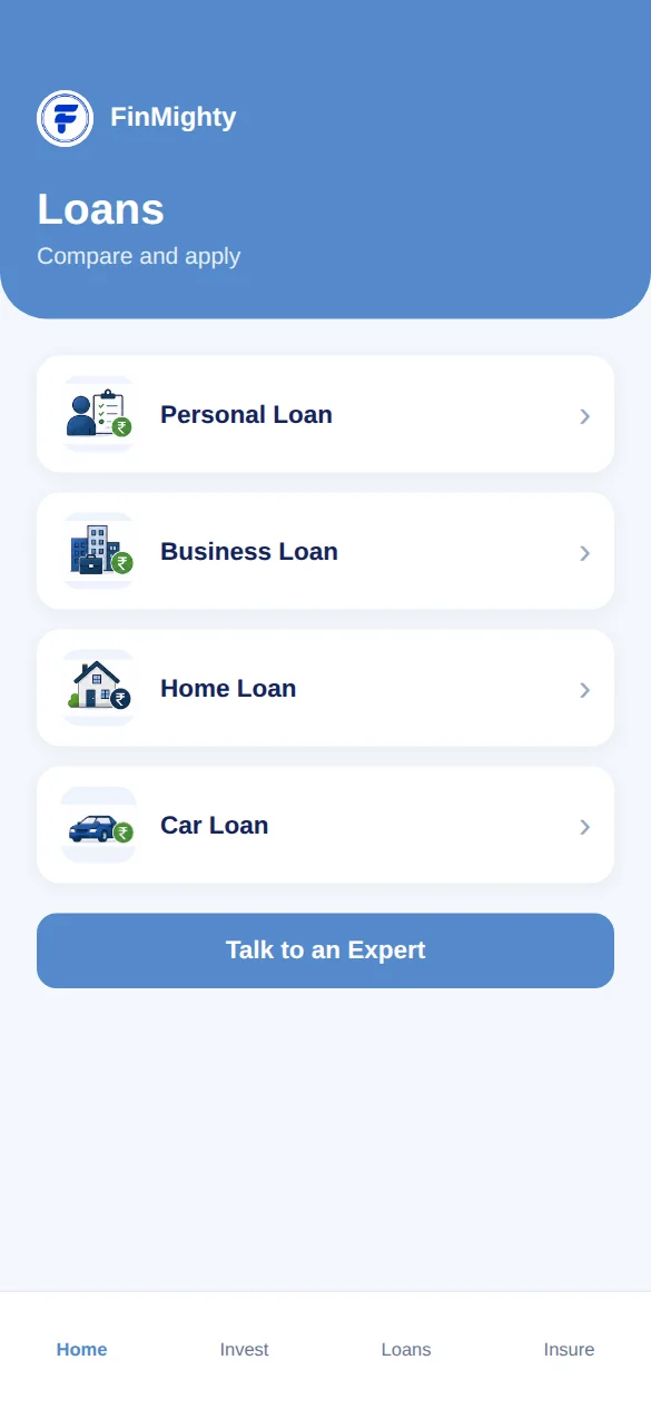 Loan in the FinMighty app